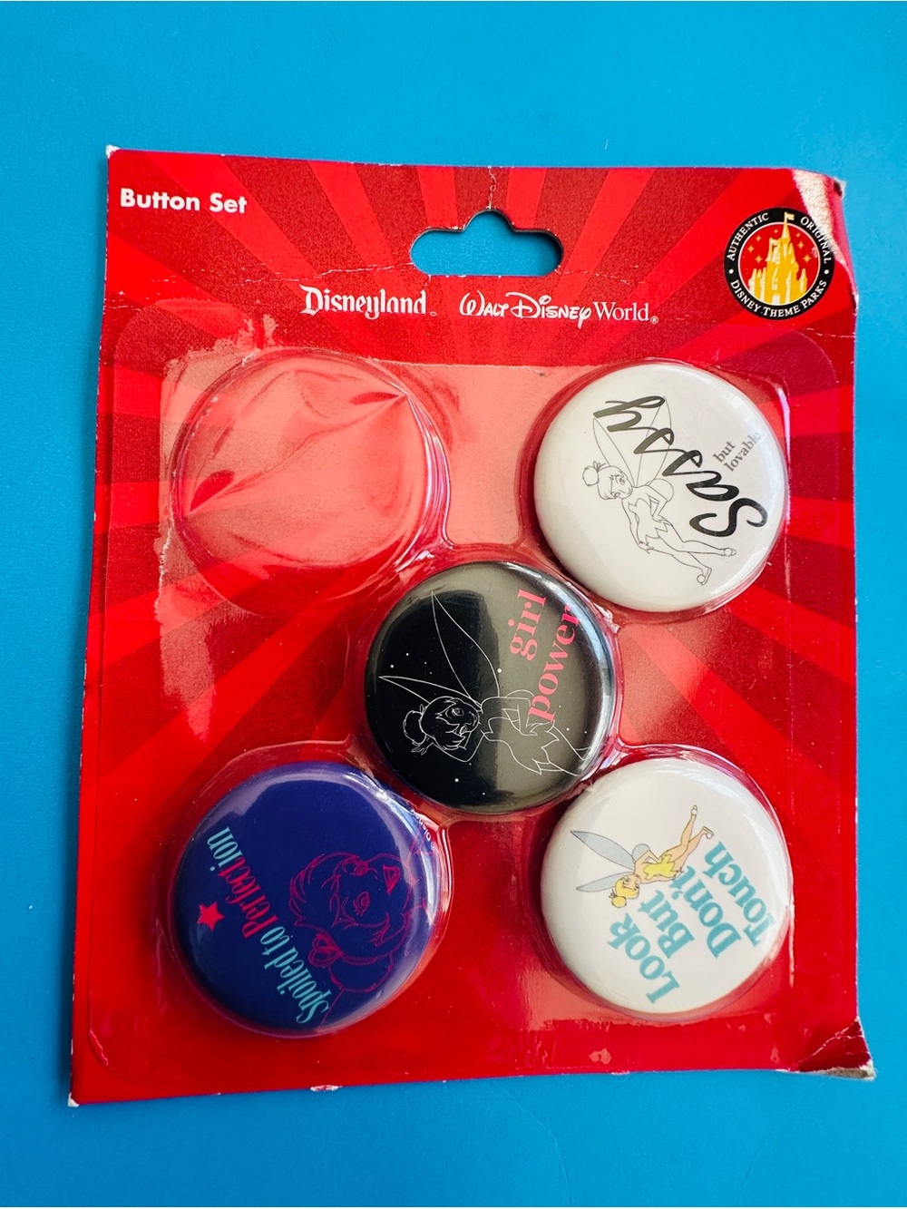 Disney Parks Tinker Bell Pinback Button Set of 4
